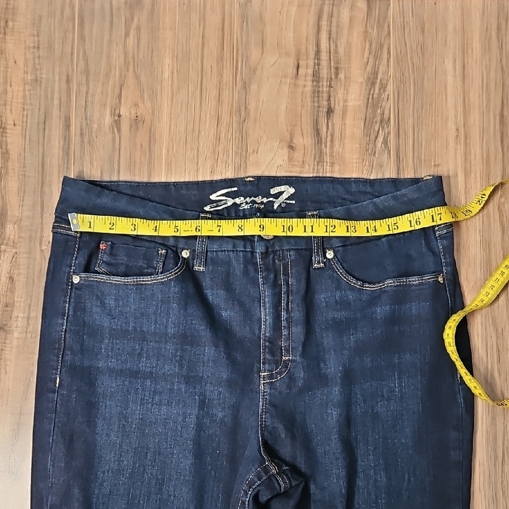Seven7 Women’s Dark Blue Tummyless High rise Skinny Denim Jeans 16 - Picture 5 of 10